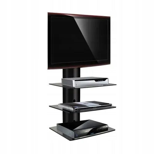 GLASS WALL SHELF TRIPLE FOR DECODER TUNER DVD REMOTE CONTROLS LIFTING CAPACITY UP TO 30KG Model Półka ścienna D-51N
