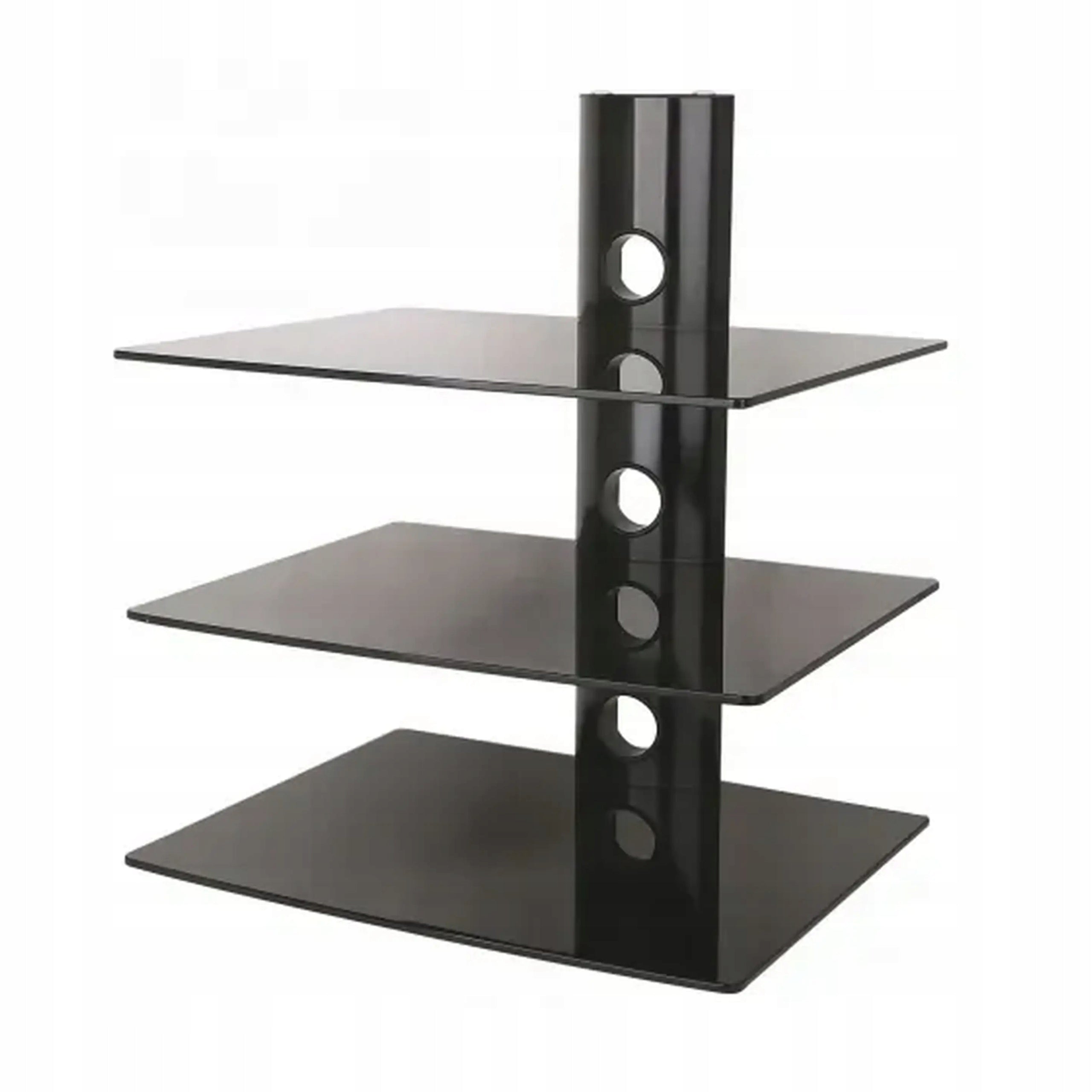 GLASS WALL SHELF TRIPLE FOR DECODER TUNER DVD REMOTE CONTROLS LIFTING CAPACITY UP TO 30KG