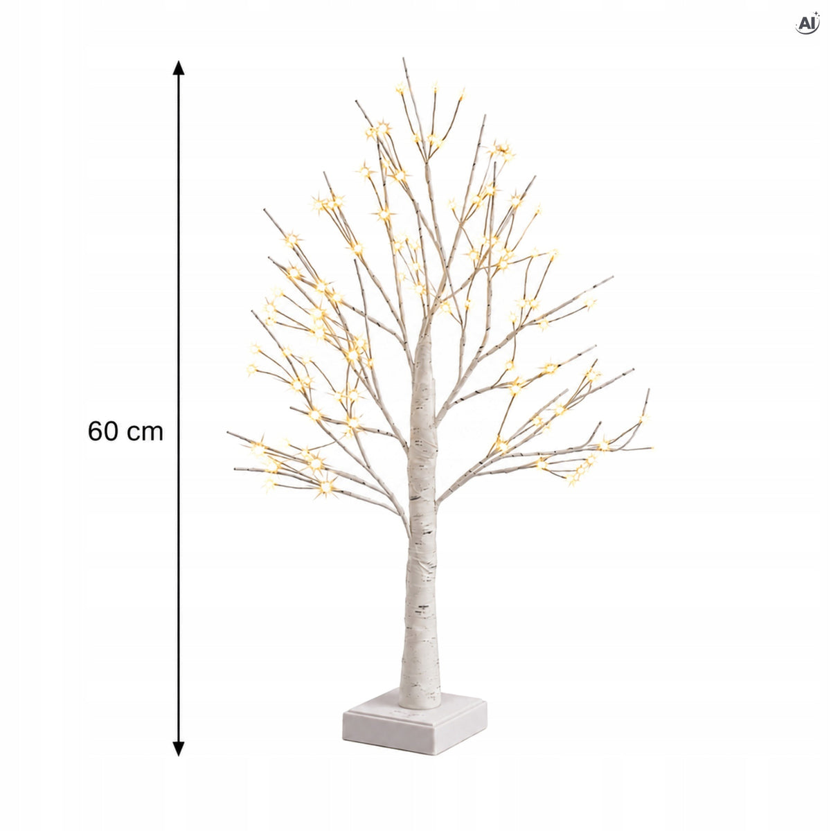 GLOWING CHRISTMAS TREE WARM LED LIGHTS BIRCH DECORATIVE Packaging status original