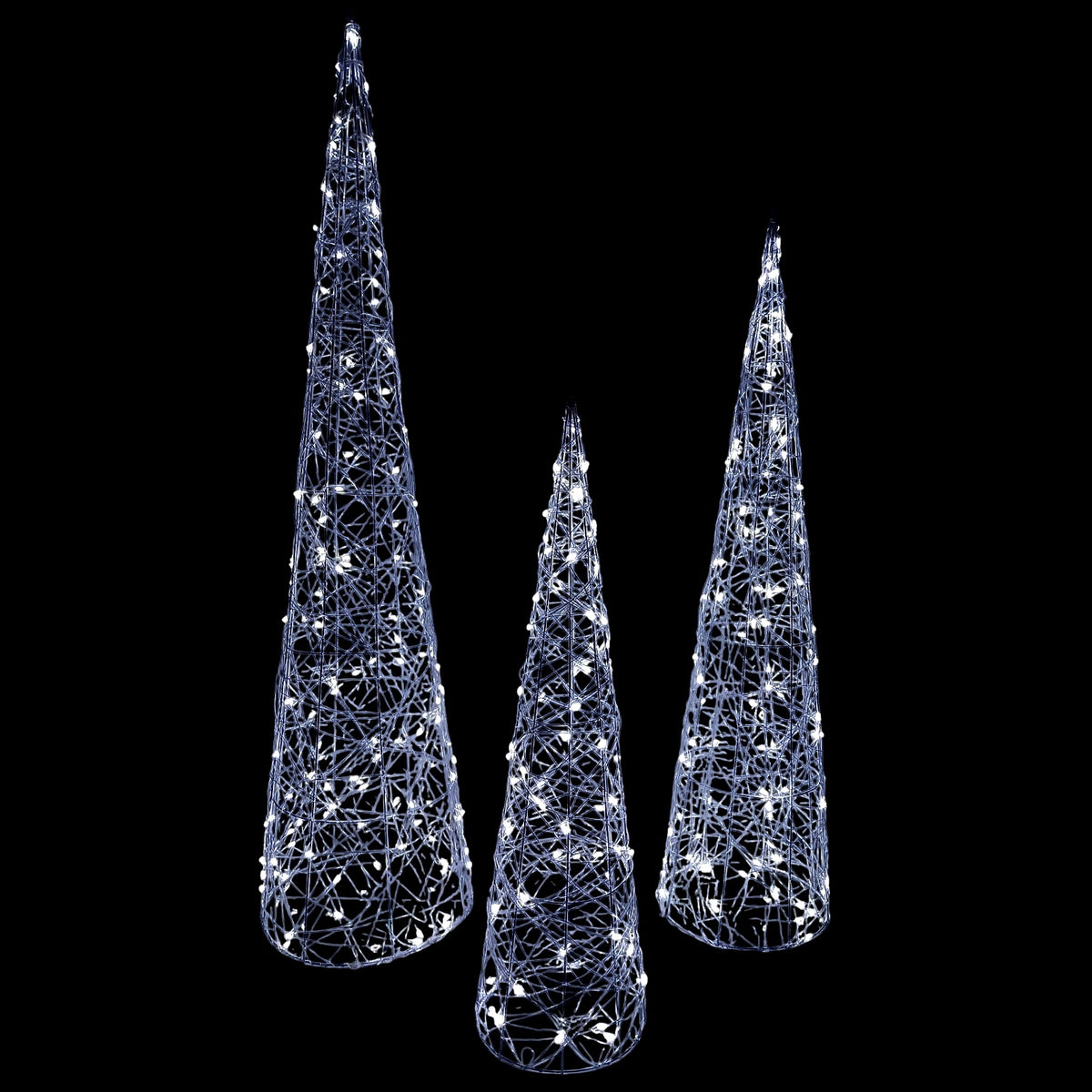 GLOWING CHRISTMAS TREES LED CHRISTMAS DECORATION FIGURINES 3pcs 100/80/60cm Manufacturer code choinka sztuczna led do domu na baterie