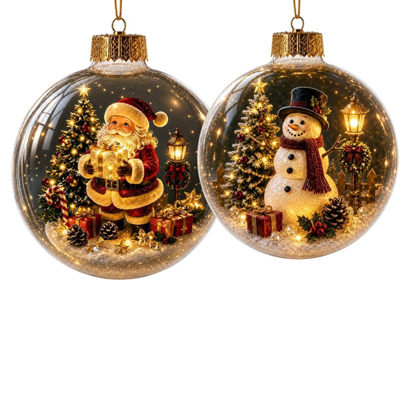 GLOWING LED ORNAMENT FOR CHRISTMAS TREE SCENE CHRISTMAS PENDANT GIFT