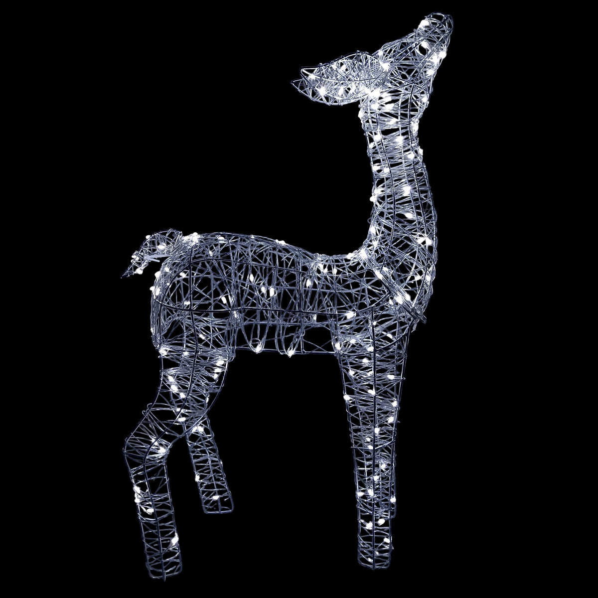 GLOWING REINDEER LED CHRISTMAS DECORATION FIGURINE 70 cm WHITE COLD Manufacturer code renifer świąteczny led na baterie srebrny