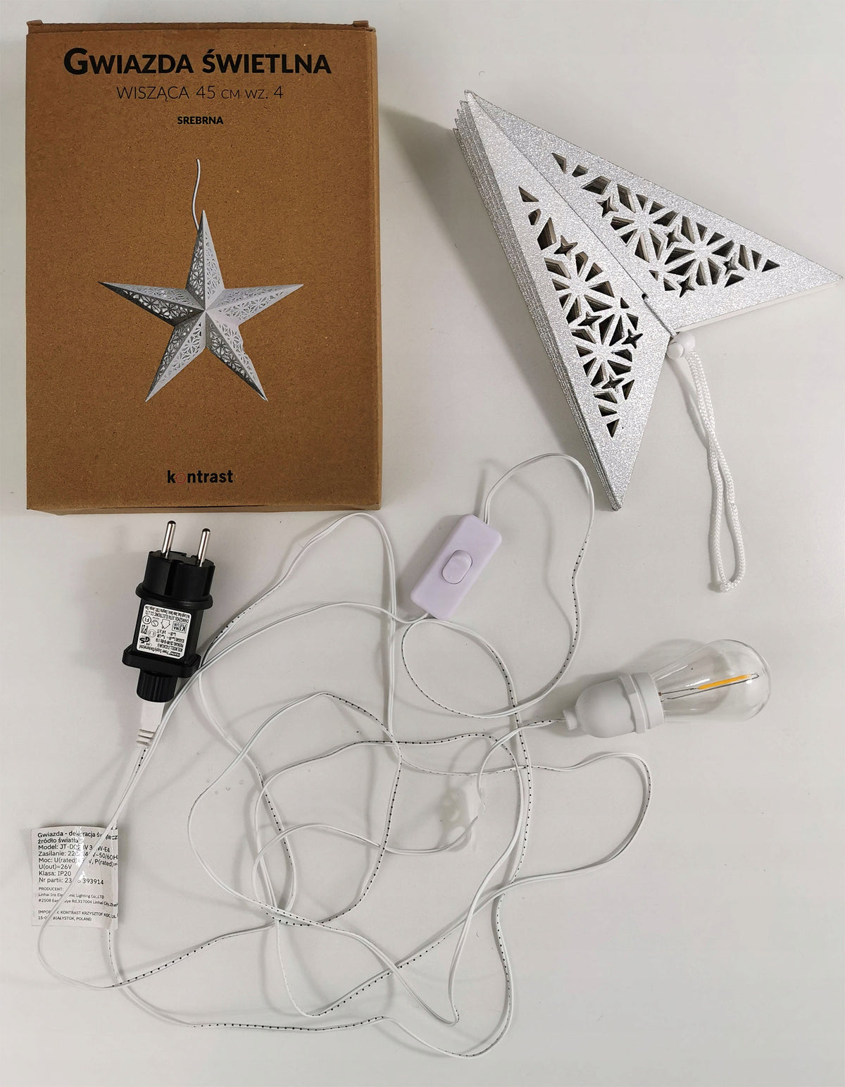 GLOWING STAR HANGING CHRISTMAS BETHLEHEM LAMP DECORATION FOR 45cm Manufacturer code Gwiazda świetlna wisząca 45cm