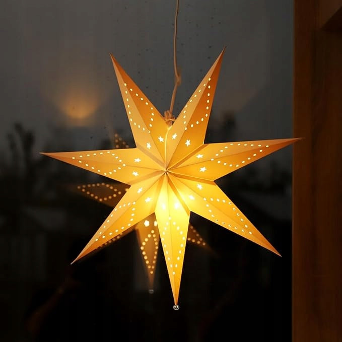 GLOWING STAR HANGING DECORATION CHRISTMAS 75 CM LED WHITE SALCAR EAN (GTIN) 7391482073716