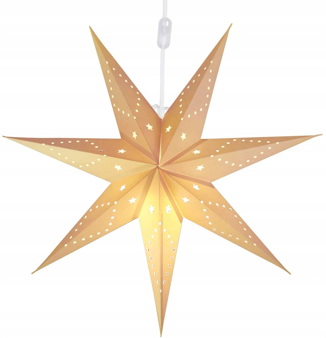 GLOWING STAR HANGING DECORATION CHRISTMAS 75 CM LED WHITE SALCAR