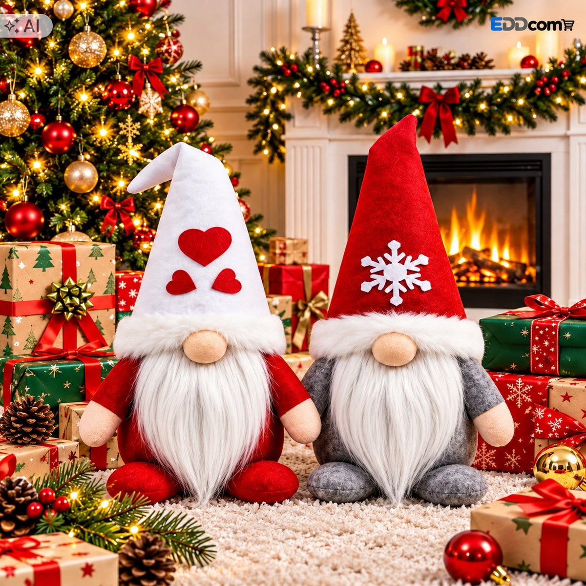 GNOME 2x CHRISTMAS GNOME STANDING GIFT CHRISTMAS DECORATION Manufacturer code 2x SKRZAT KRASNAL GNOM ŚWIĄTECZNY PREZENT
