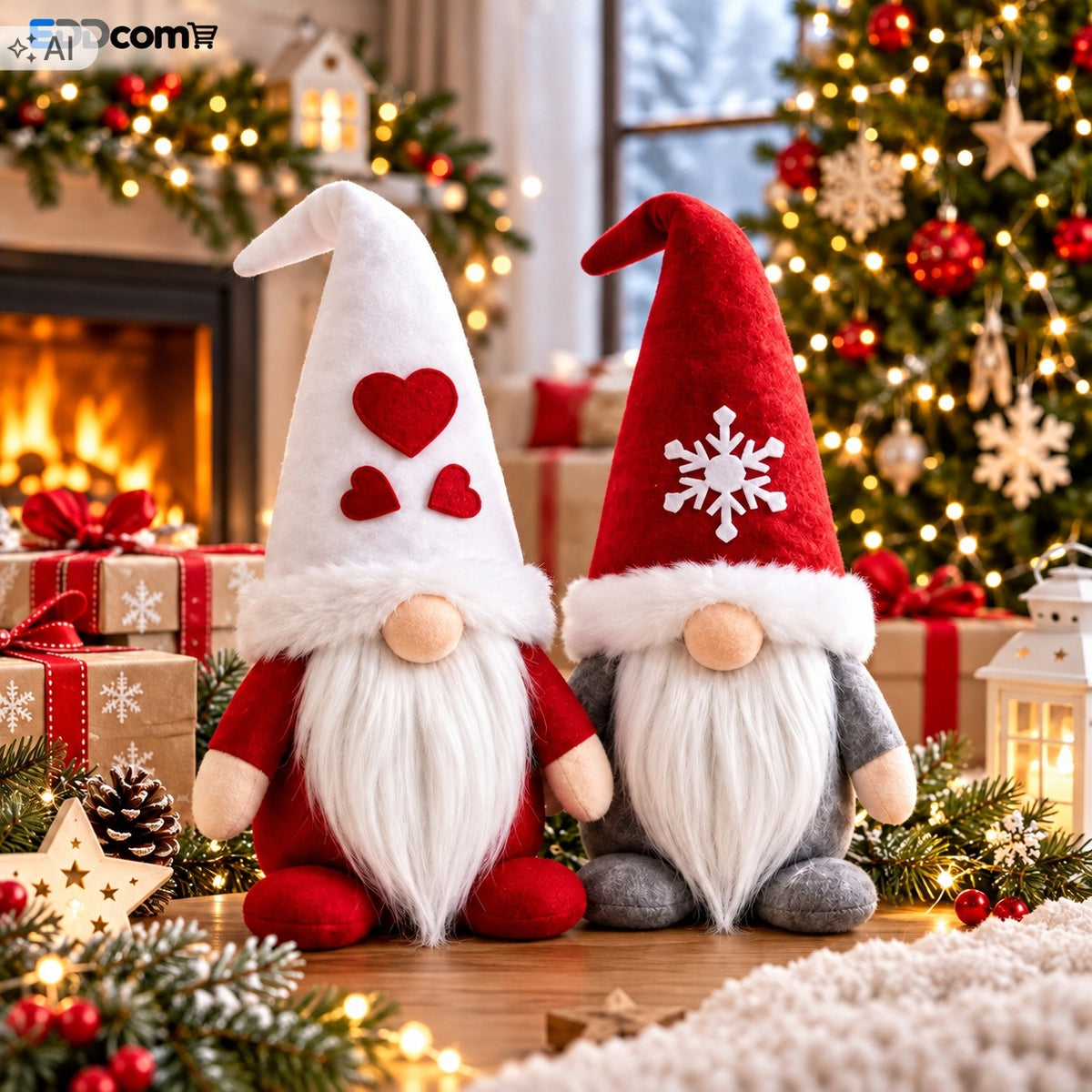 GNOME 2x CHRISTMAS GNOME STANDING GIFT CHRISTMAS DECORATION Packaging status original