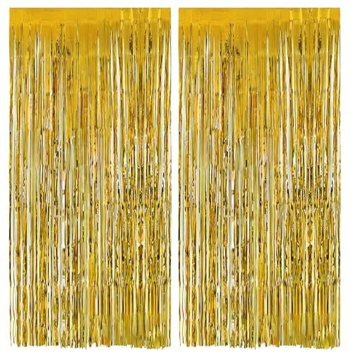 GOLD LAMET CURTAIN 2 PIECES PARTY CURTAIN SERPENTINE FOR KITCHEN Packaging status original