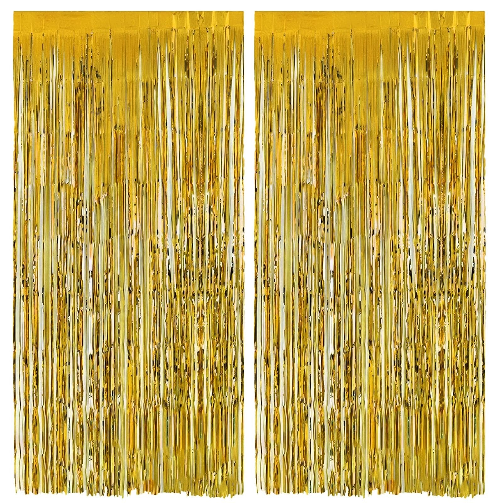 GOLD LAMET CURTAIN 2 PIECES PARTY CURTAIN SERPENTINE FOR KITCHEN