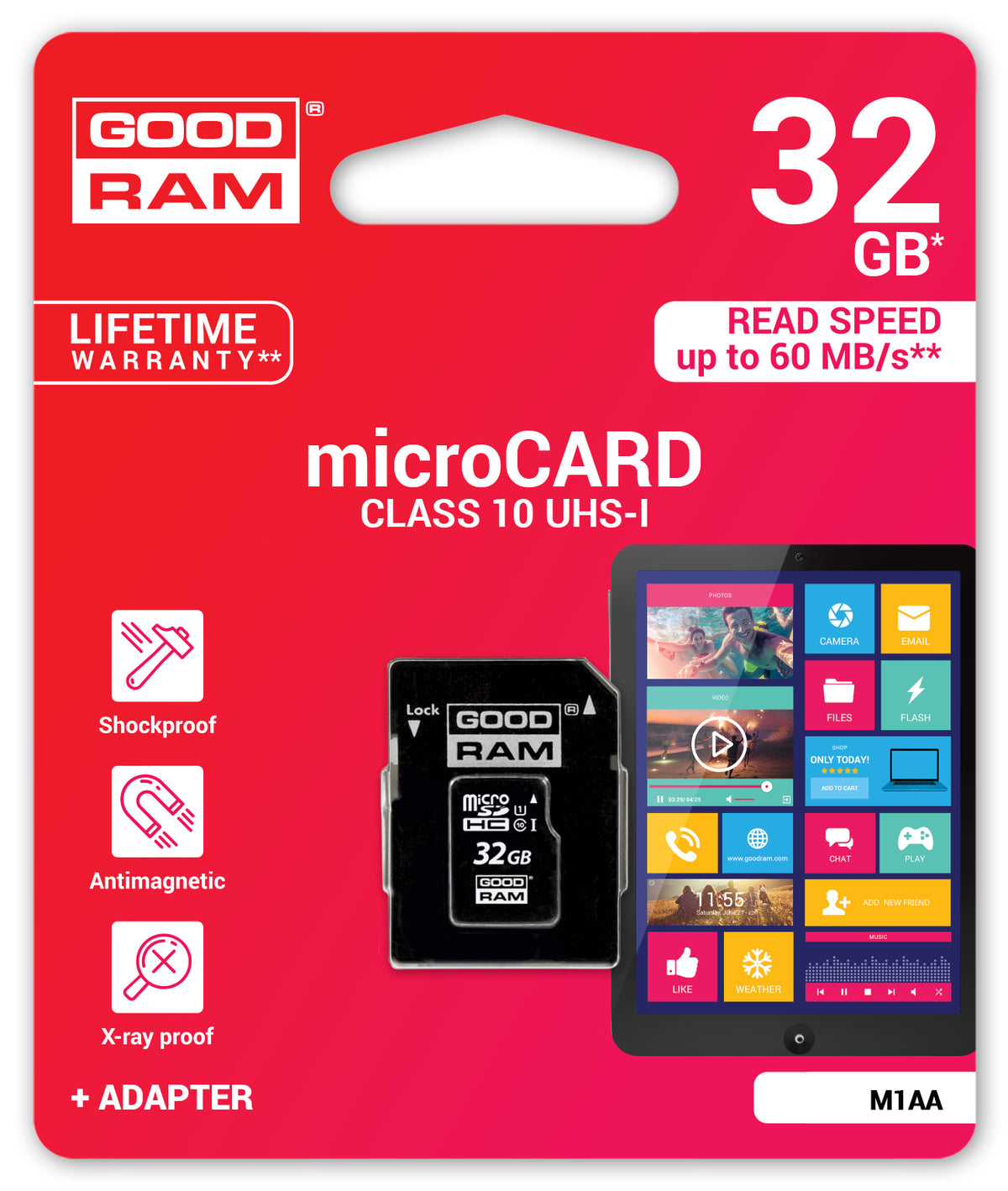 GOODRAM MICRO CARD SD 32GB CL 10 UHS + MICRO READER Manufacturer Goodram