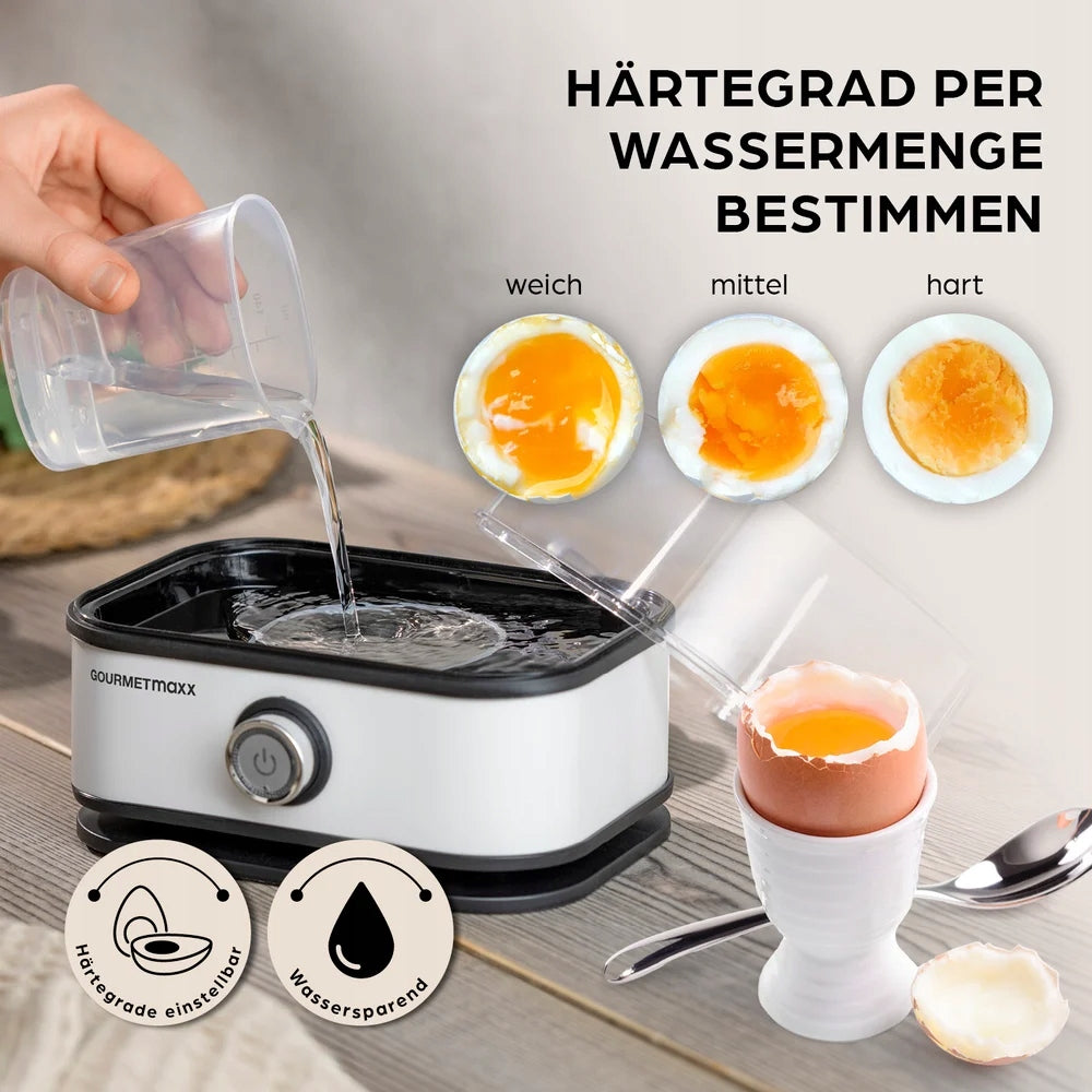 GOURMETmaxx Egg cooker for 6 eggs, 400 W, white Dominant color white