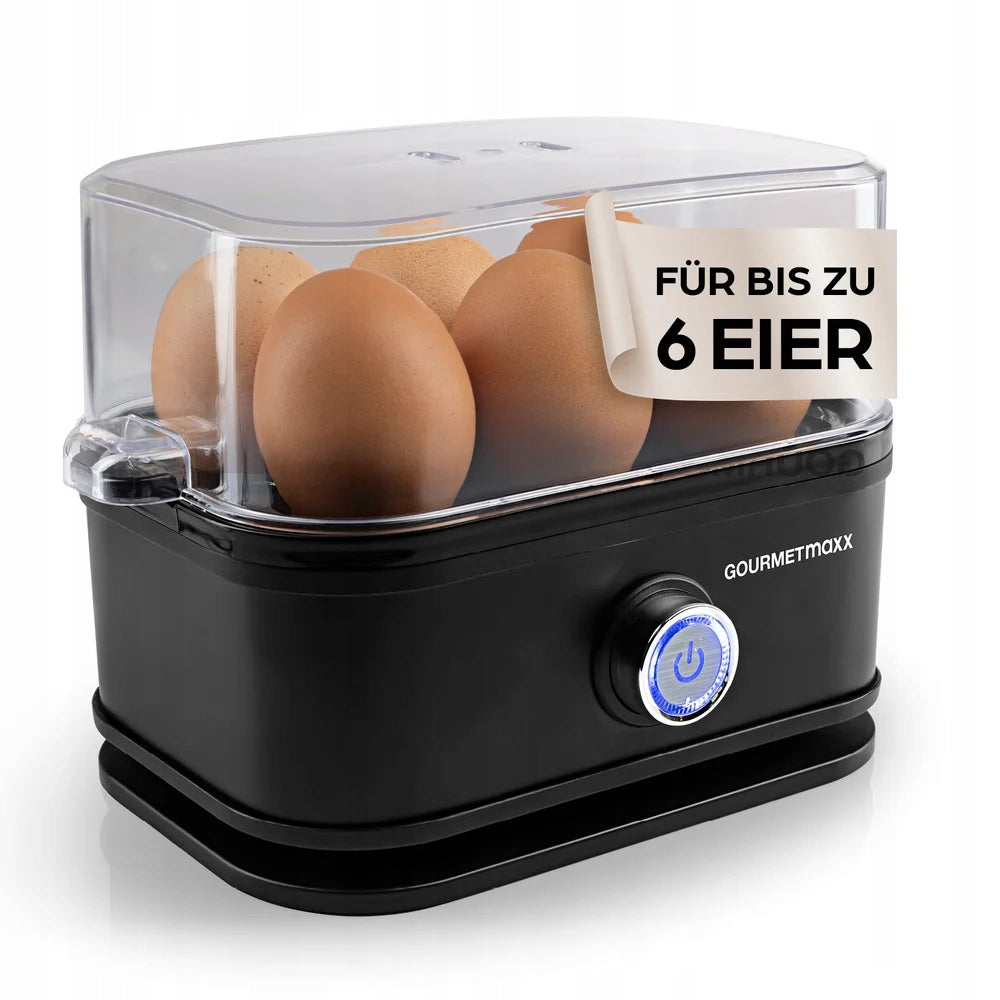 GOURMETmaxx Egg cooker for 6 pieces, 400 W, black