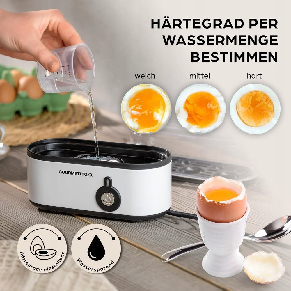 GOURMETmaxx egg cooker for 3 eggs, 210 W, white Dominant color white