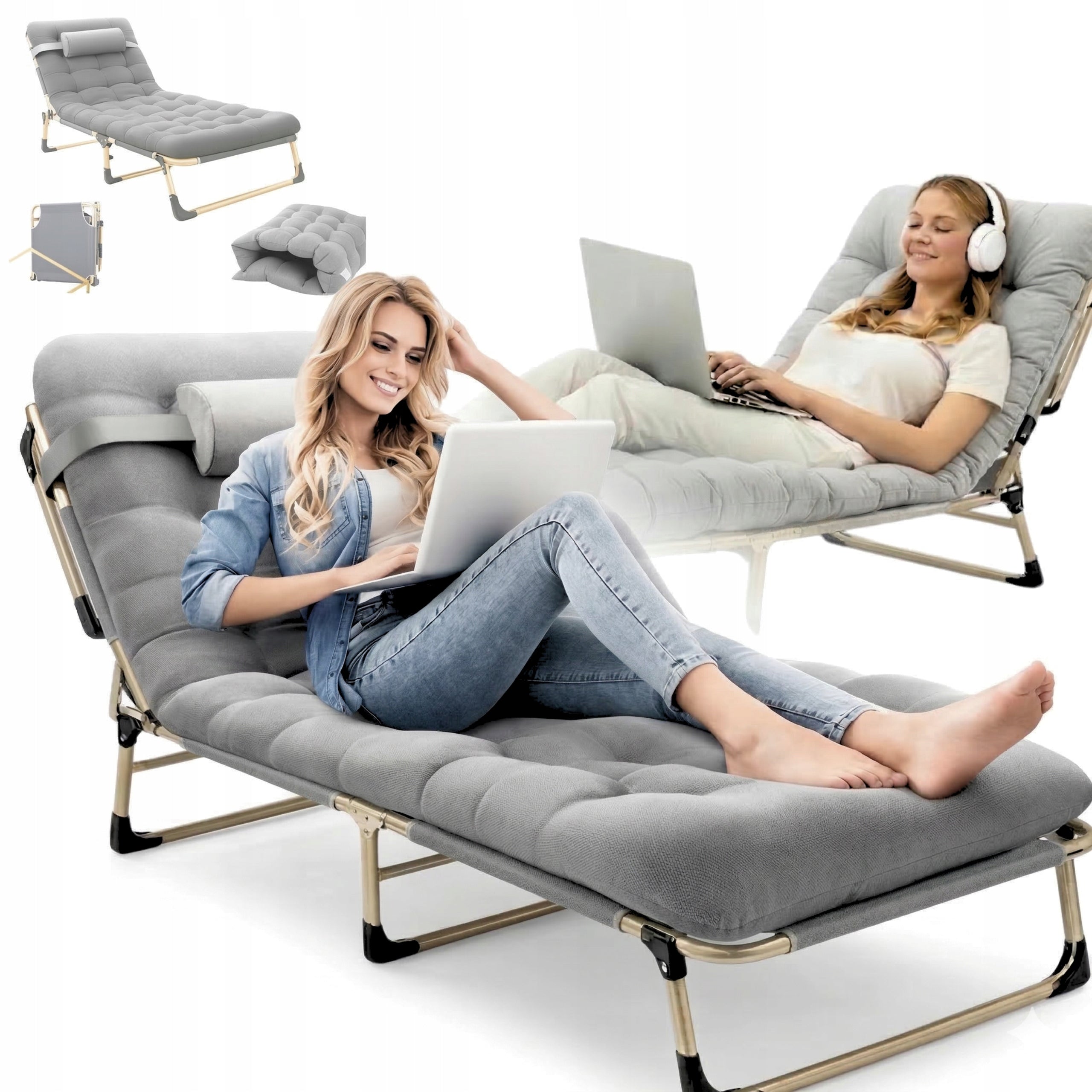 GP BRAND GPB-150 folding travel bed with mattress and pillow 150 kg