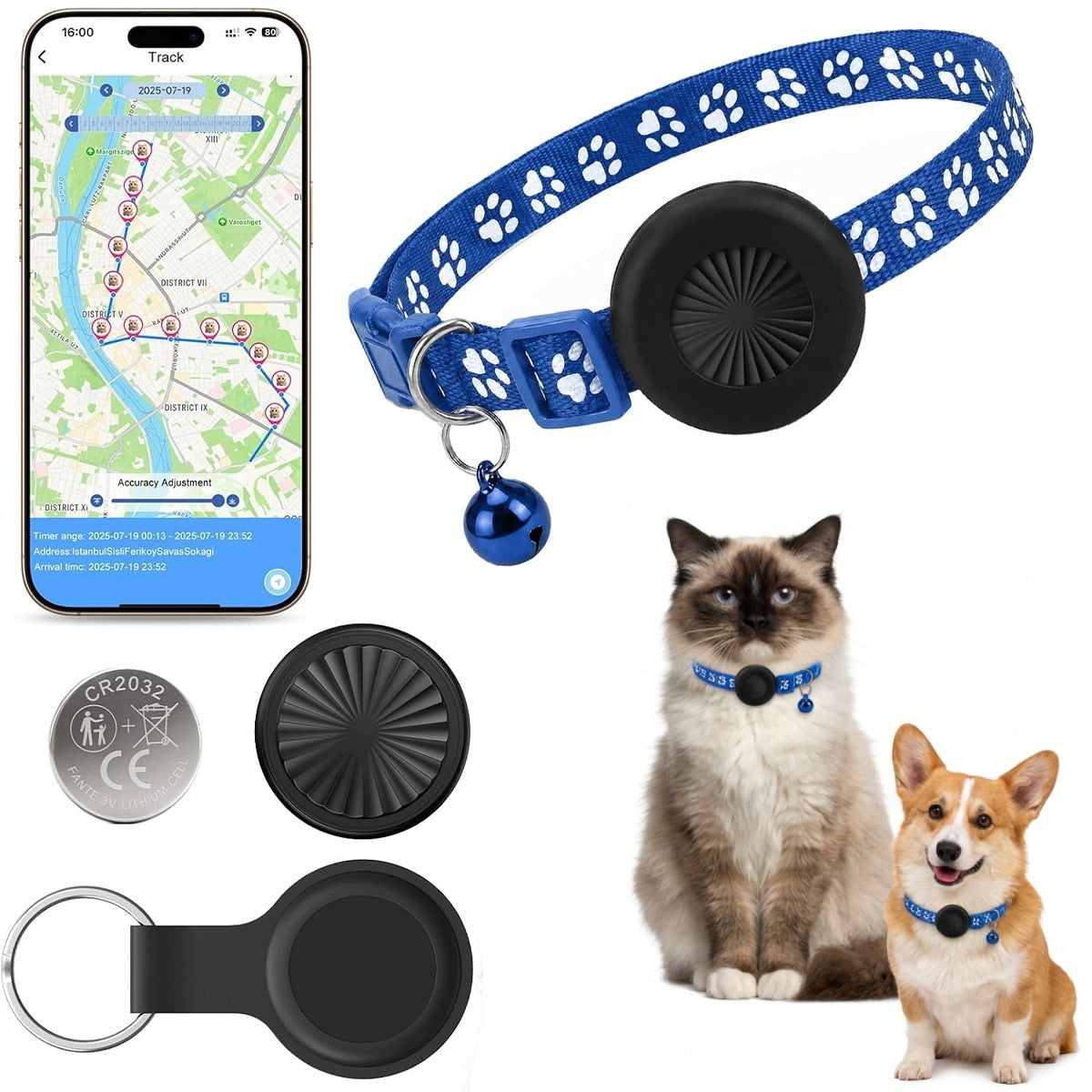 GPS LOCATOR FOR CAT DOG ANIMALS TRANSMITTER MINI ANDROID COLLAR TRACKER