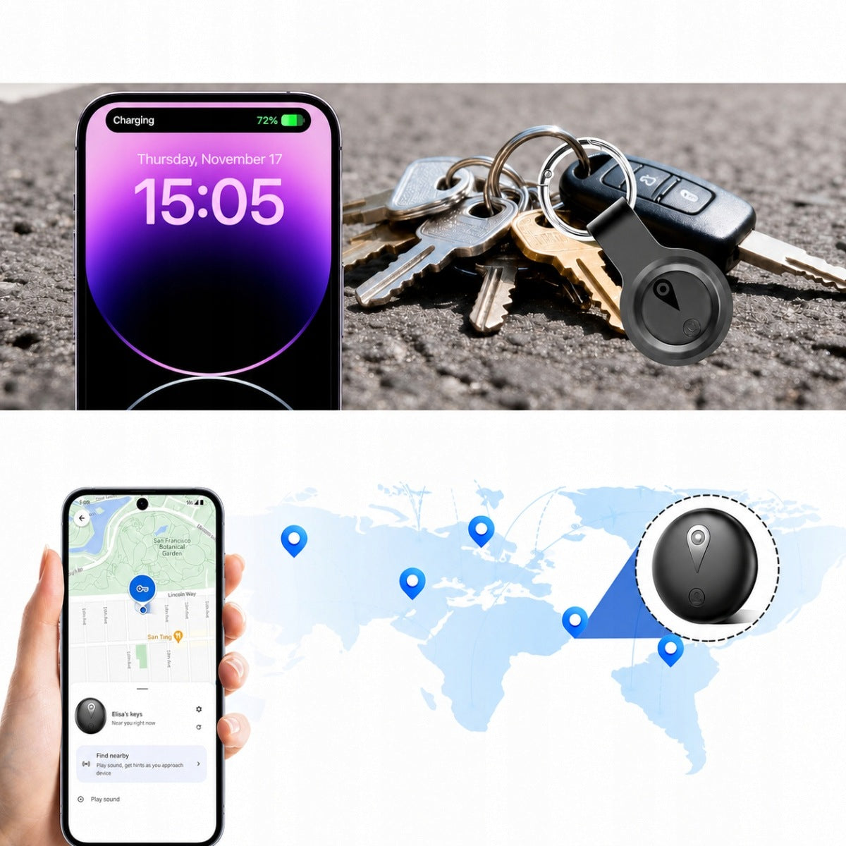 GPS LOCATOR FOR DOG KEY BIKE CAR Model 4059227745771