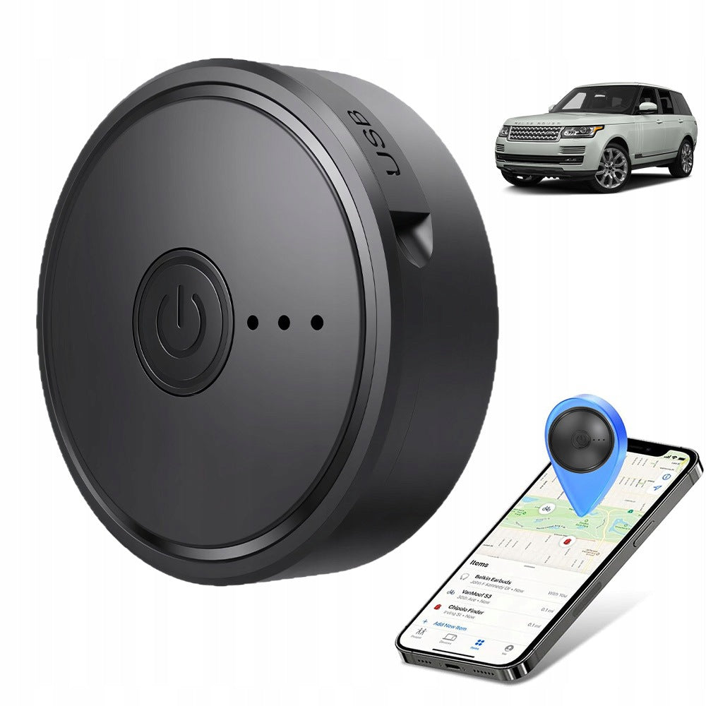 GPS LOCATOR WITH MAGNET APPLICATION VEHICLE TRACKING ROUTE USB POSITION