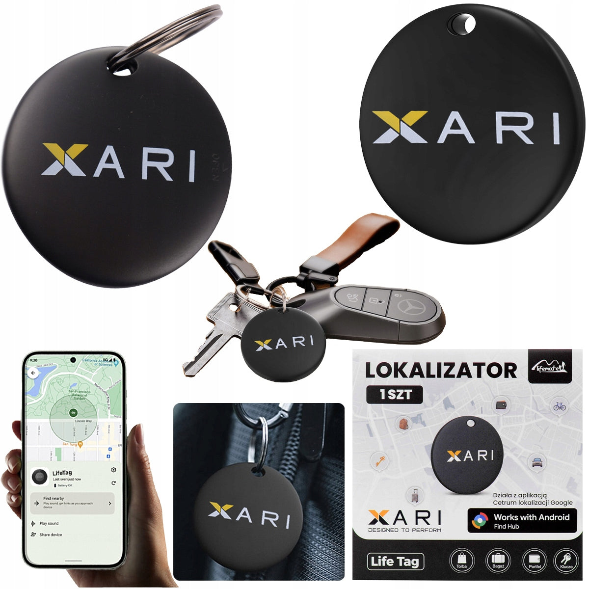 GPS Life Tag Lifemate XARI Android Locator for Dog Luggage Key Backpack