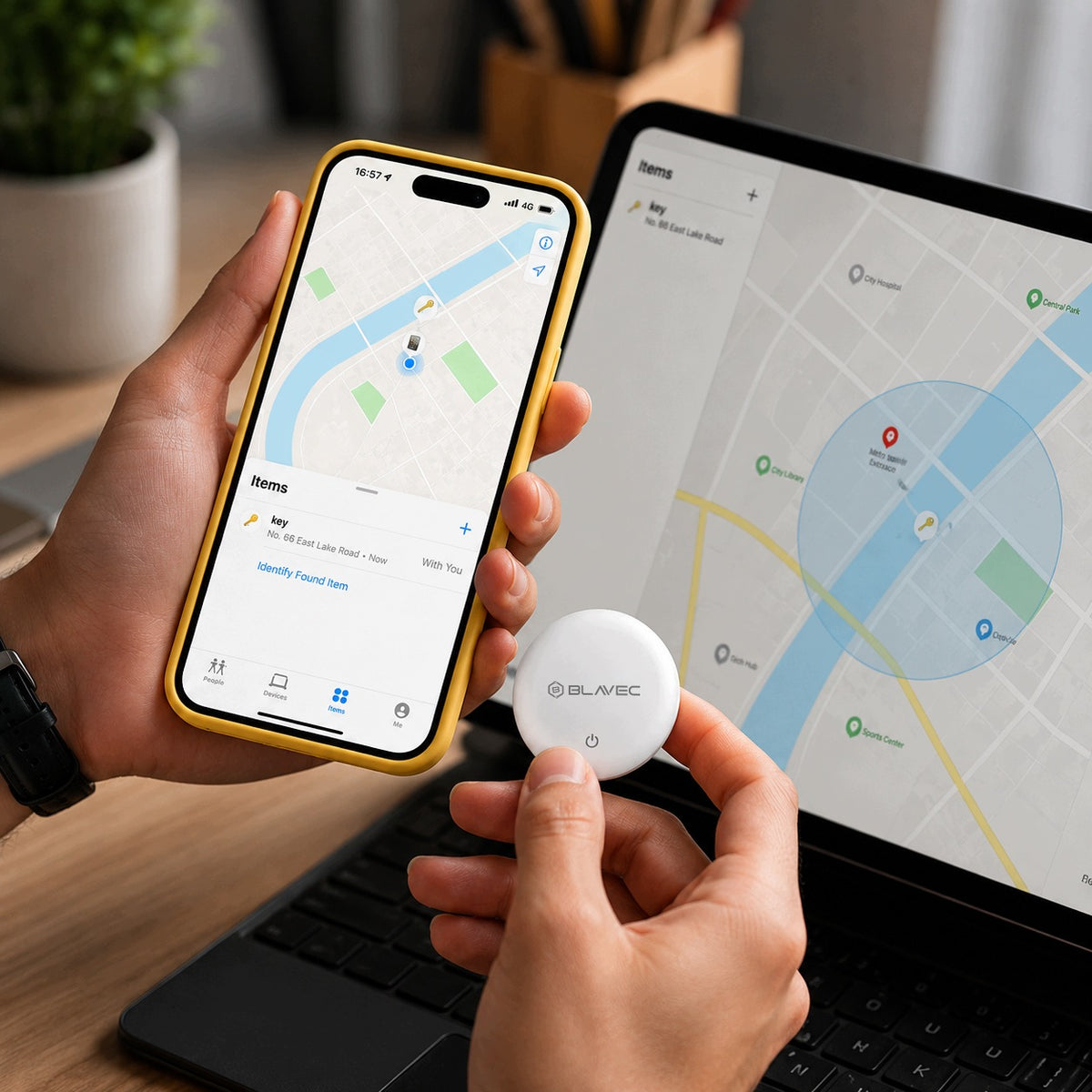 GPS Locator BLAVEC Tracker for Cat Dog Car Keys Dual Apple Android Manufacturer code Blavec Lokalizator GPS Tag BTBTG01-W
