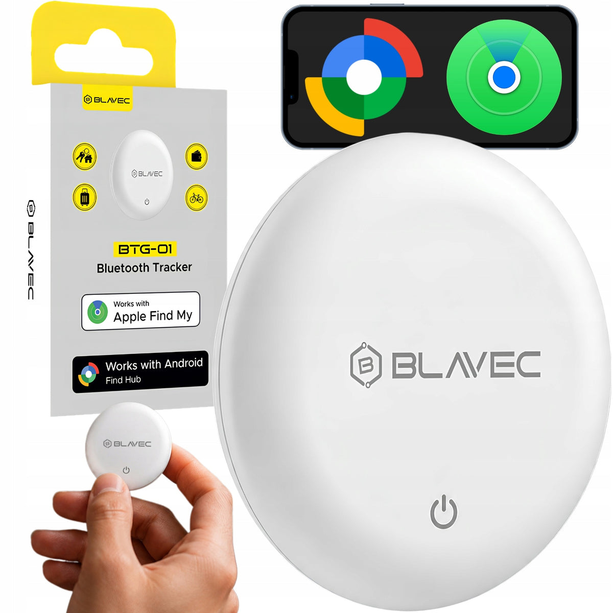 GPS Locator BLAVEC Tracker for Cat Dog Car Keys Dual Apple Android