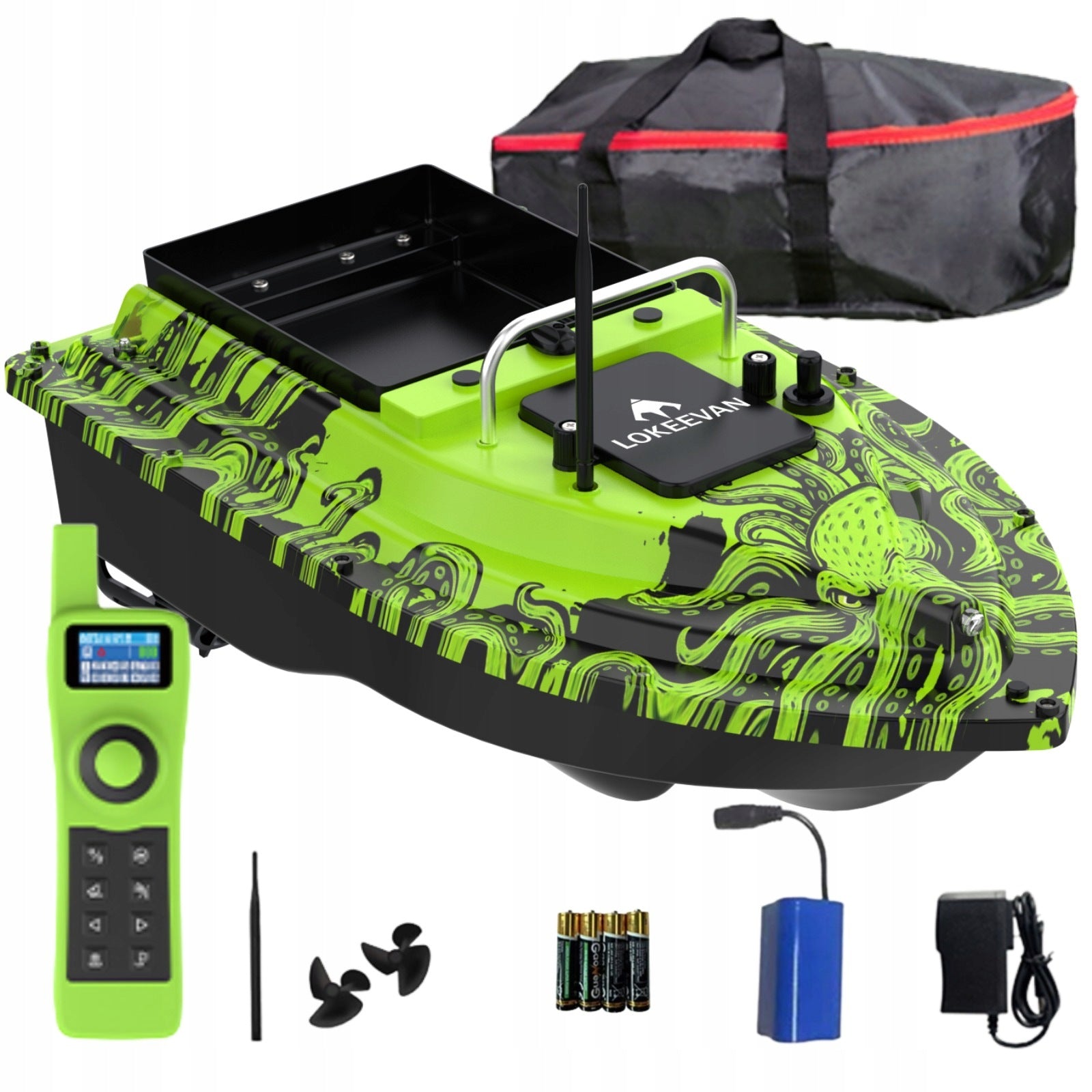GPS bait boat LOKEEVAN D32ED Range 500m 12000mAh Back Auto