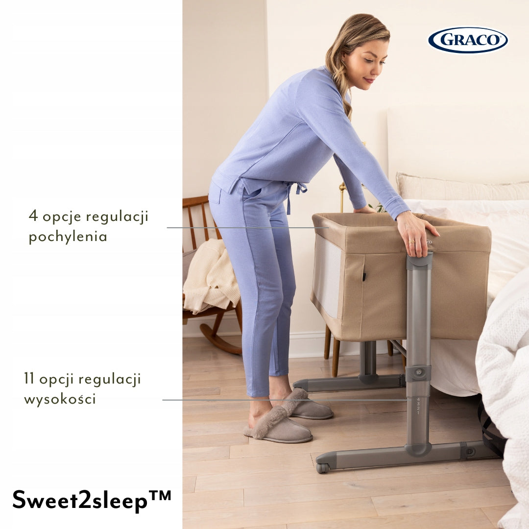 GRACO Baby Crib Sweet2Sleep 3in1, Bag Wheels Mattress Belt Manufacturer code 529246