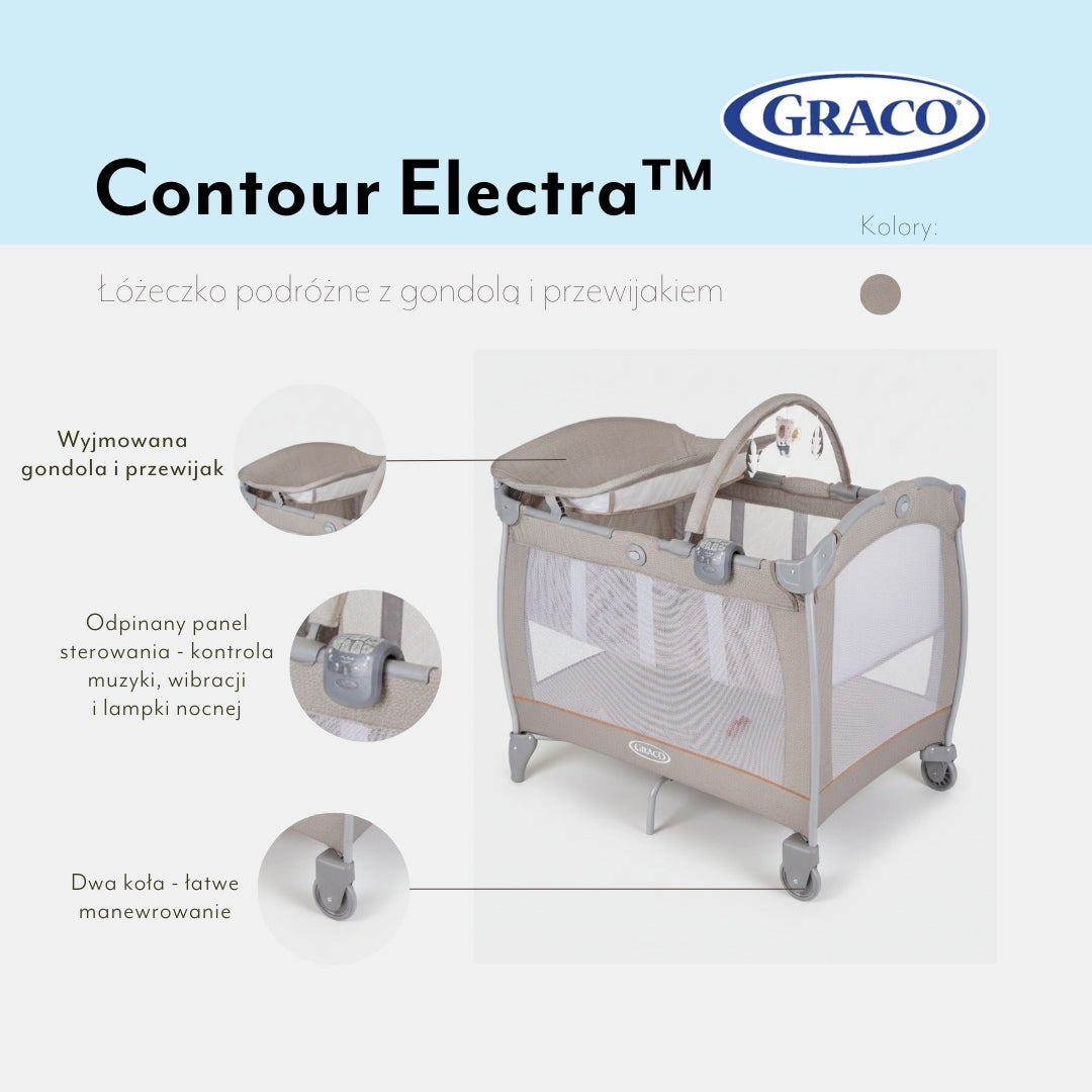 GRACO Cot, playpen CONTOUR ELECTRA, changing table, mattress, bag, panel Manufacturer code 573342