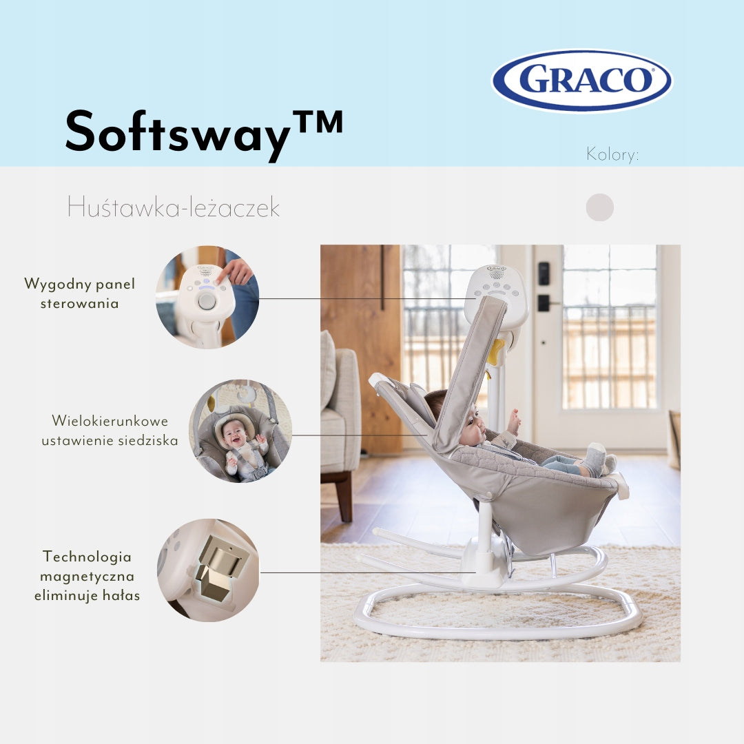 GRACO Swing, lounger 2in1 SOFTSWAY silent magnetic motor, Starlight Manufacturer code 535305
