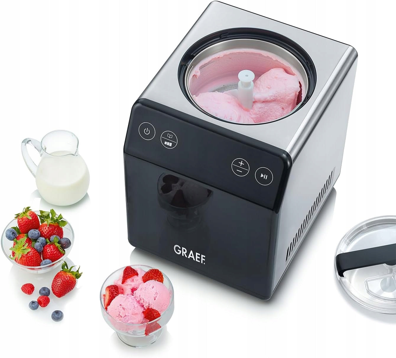 GRAEF IM700 Ice Cream Machine Stainless Steel 2L Cream Control Yogurt Dominant color multicolor