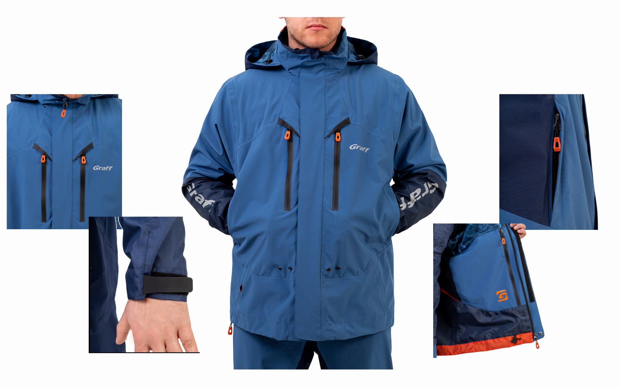 GRAFF WATERPROOF FISHING JACKET size L Manufacturer code 606-B-1