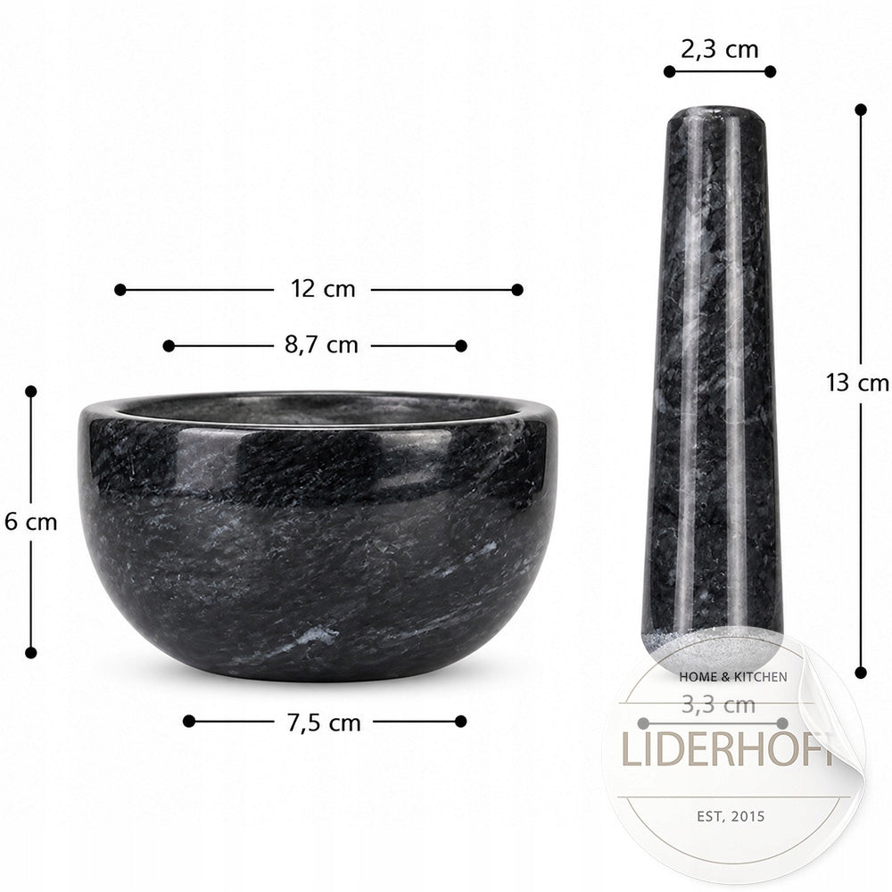 GRANITE MORTAR STONE KITCHEN FOR GRINDING SPICES PESTO PESTLE Packaging status original
