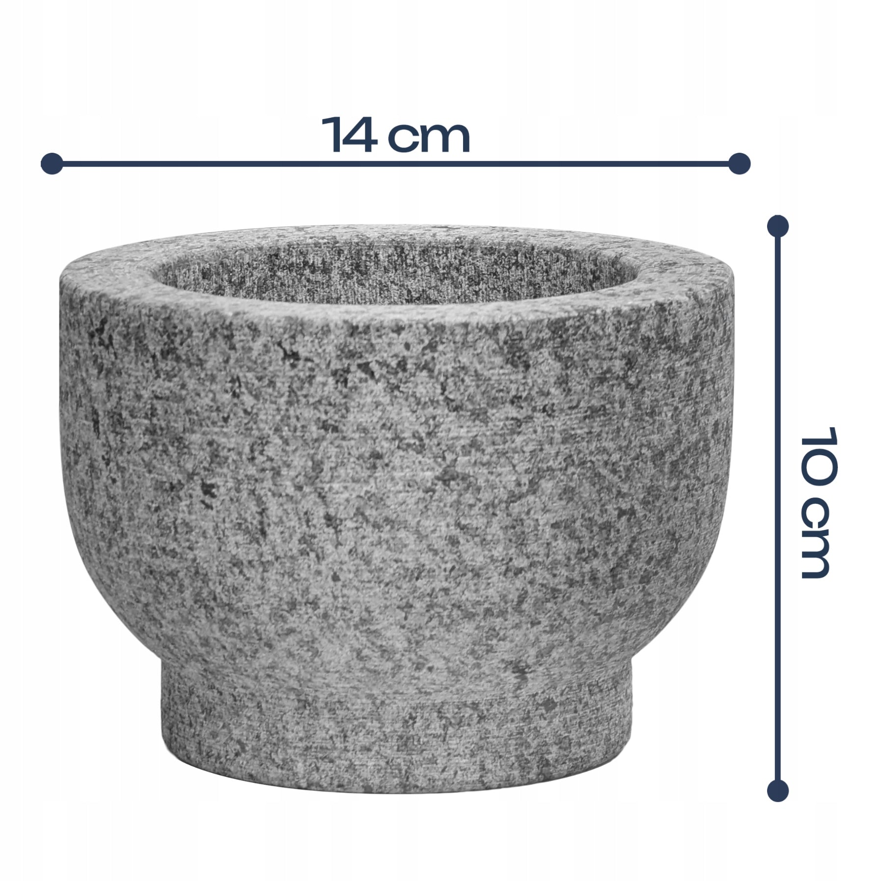 GRANITE MORTAR STONE WITH PESTLE LARGE XXL FOR SPICES WELLHAUS Packaging status original