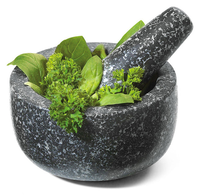 GRANITE Mortar and Pestle Low Diameter 15.5 cm Height 8 cm Manufacturer code 241