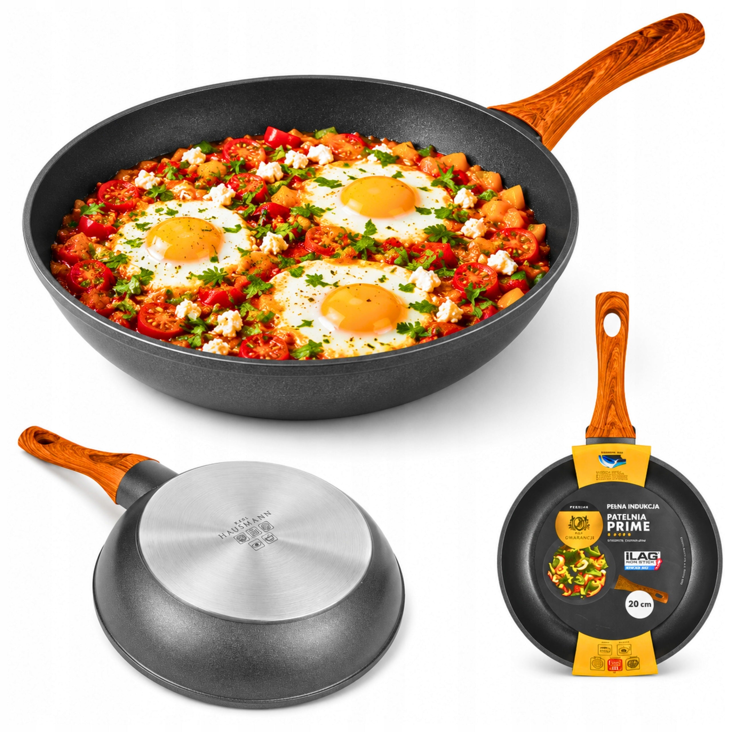 GRANITE PAN INDUCTION GAS 20cm NONSTICK FOR FRYING ALUMINUM