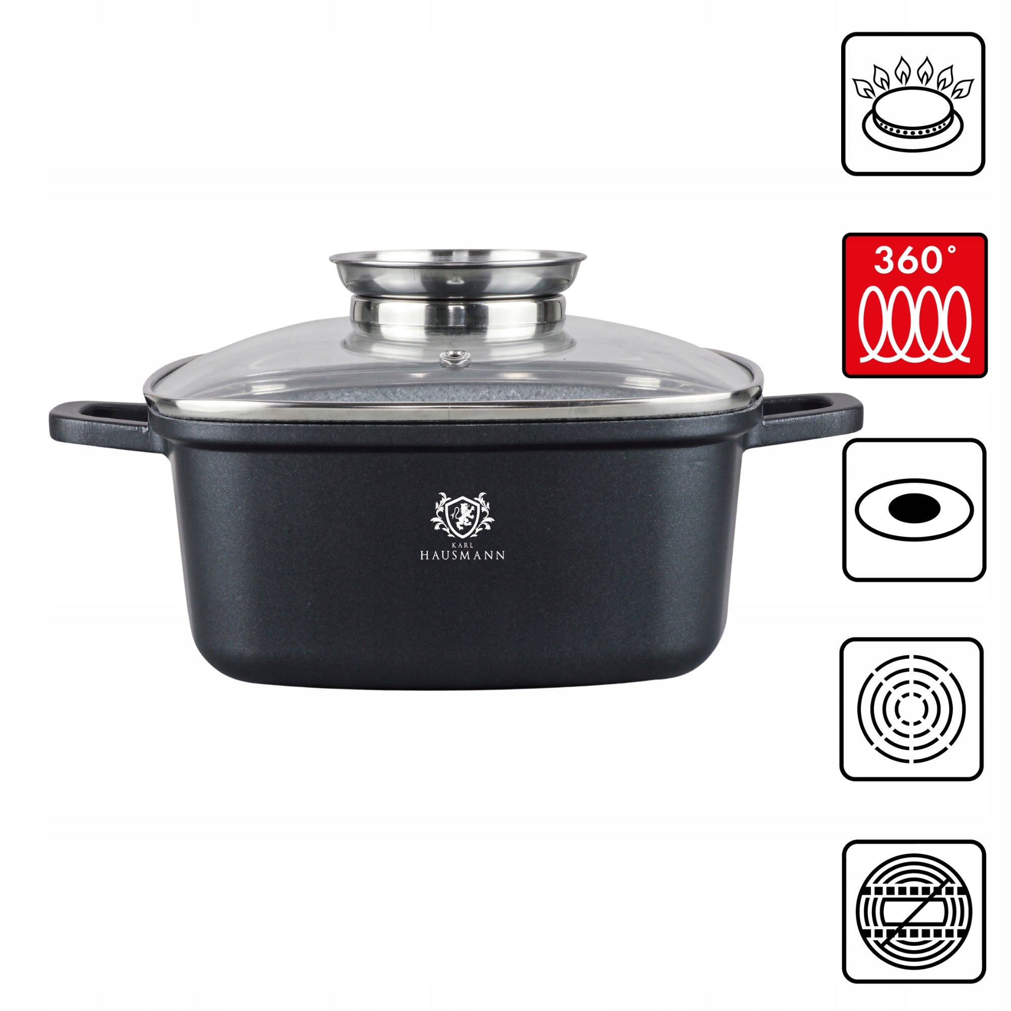 GRANITE POT 2,3L FOR INDUCTIONS NON-STICK SQUARE GAS + FREEBIE EAN (GTIN) 5907564504393