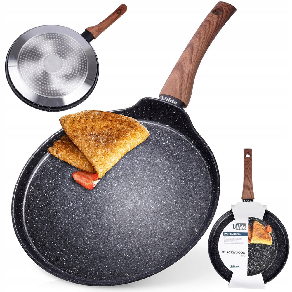 GRANITE pan for pancakes omelet pancakes low flat 24 cm VILDE