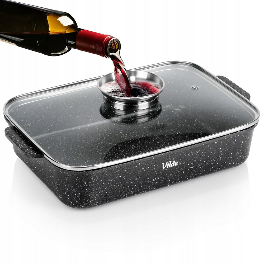 GRANITE pan with lid oven pot for stove 3,5L
