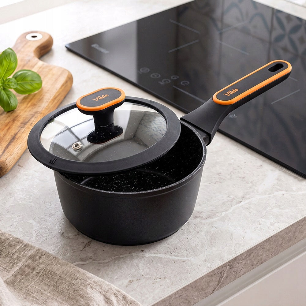 GRANITE pot with lid for cooking stewing VILDE 16 cm 1,2L Packaging status original