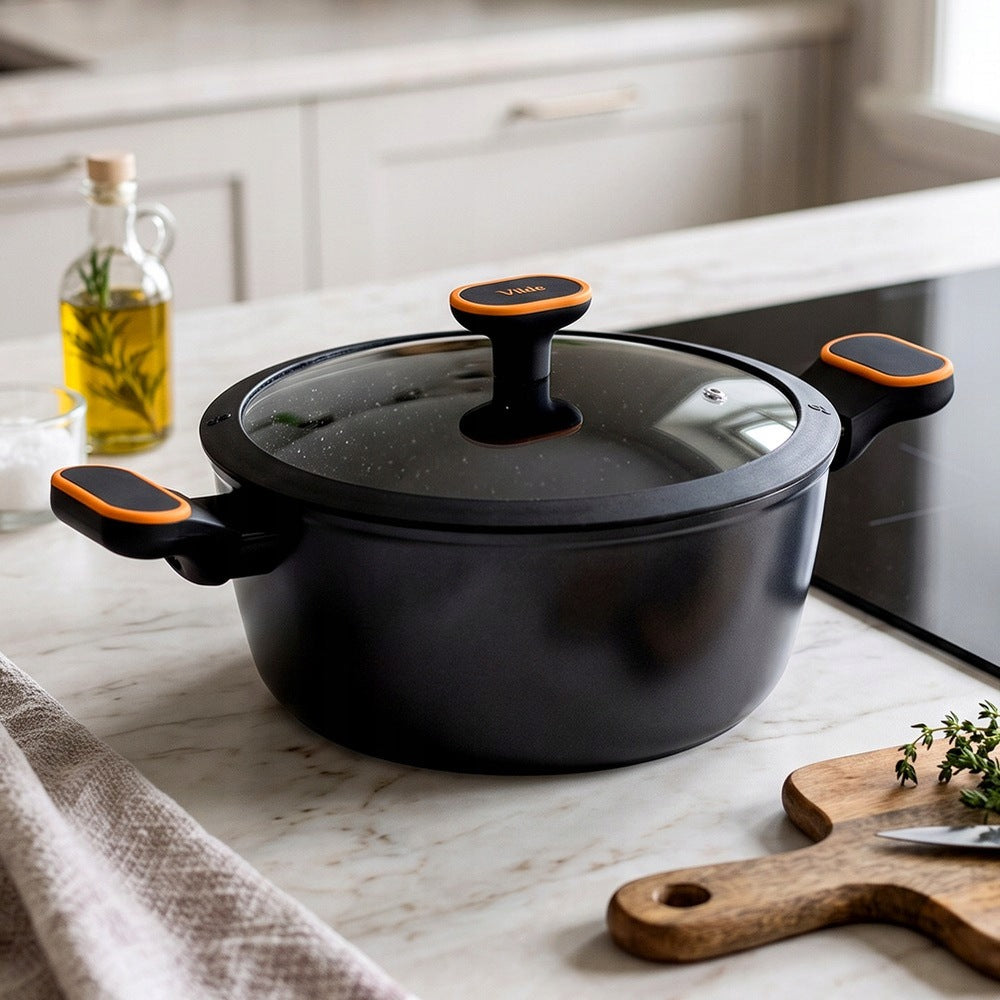 GRANITE pot with lid for cooking stewing VILDE 24 cm 4,2L Packaging status original