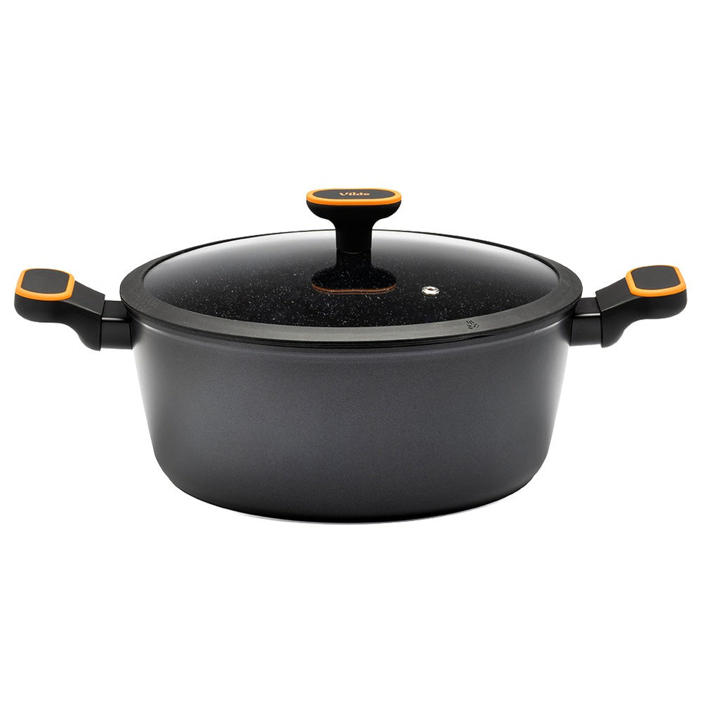GRANITE pot with lid for cooking stewing VILDE 28 cm 6L Manufacturer code 5900670117198