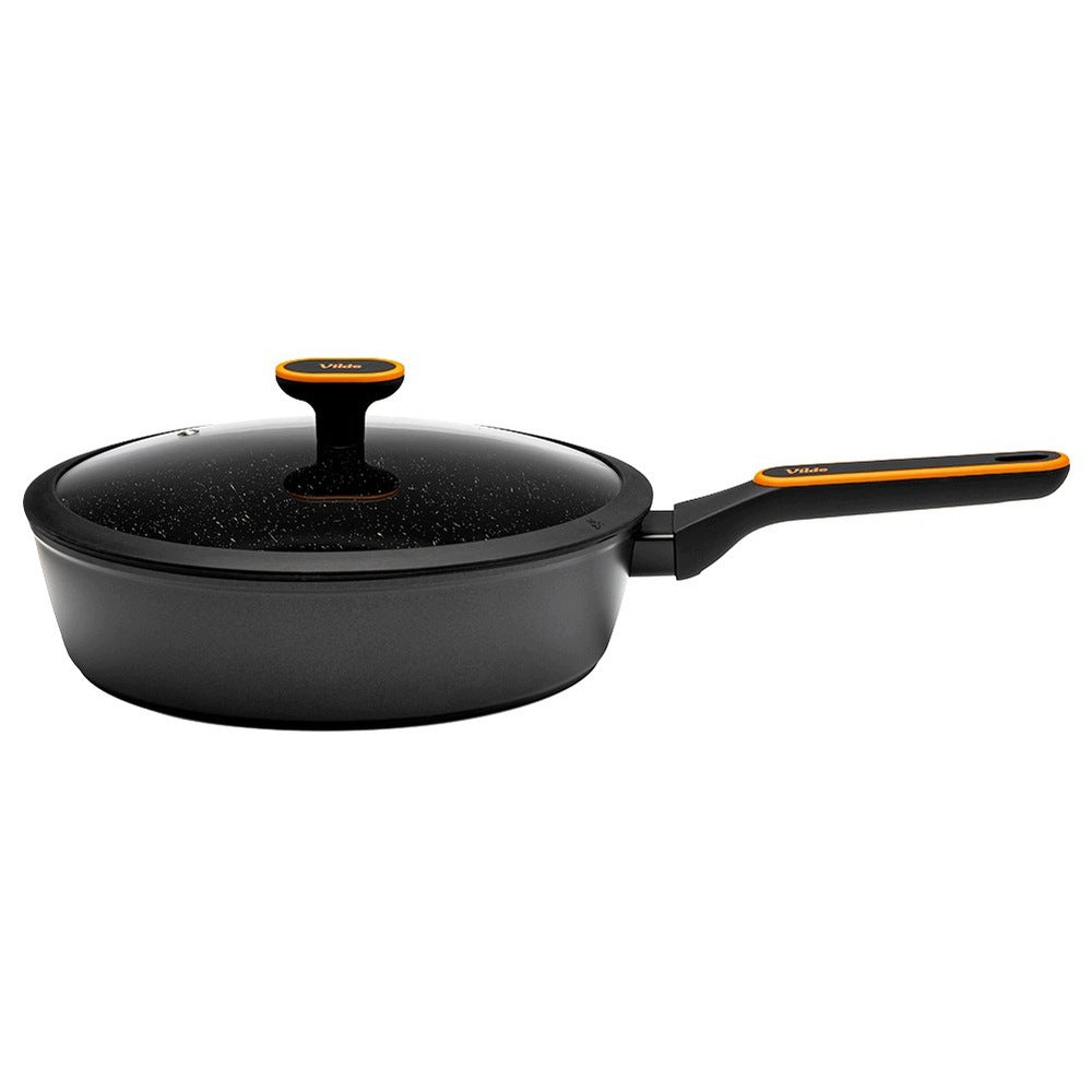 GRANITe frying pan deep stewing with lid VILDE 28 cm 3,5L Brand Vilde