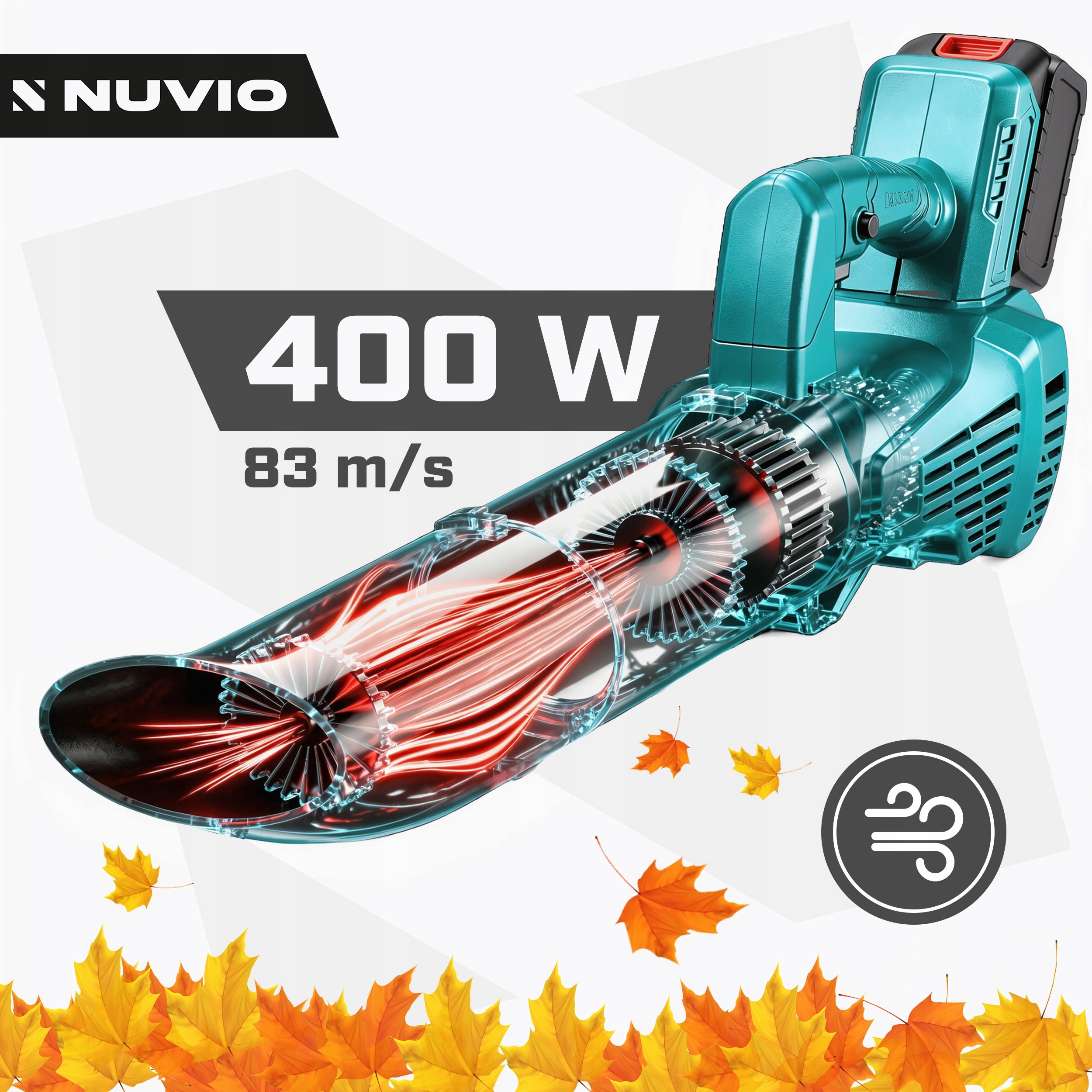 GRASS LEAF BLOWER CORDLESS ELECTRIC GARDEN STRONG 2xAku 3Ah Packaging status original