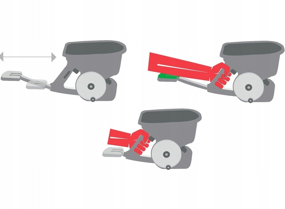GRASS SEED FERTILIZER SEED DRILL MANUAL SPREADER WITH RETRACTABLE BRACKET Sowing width 360 cm