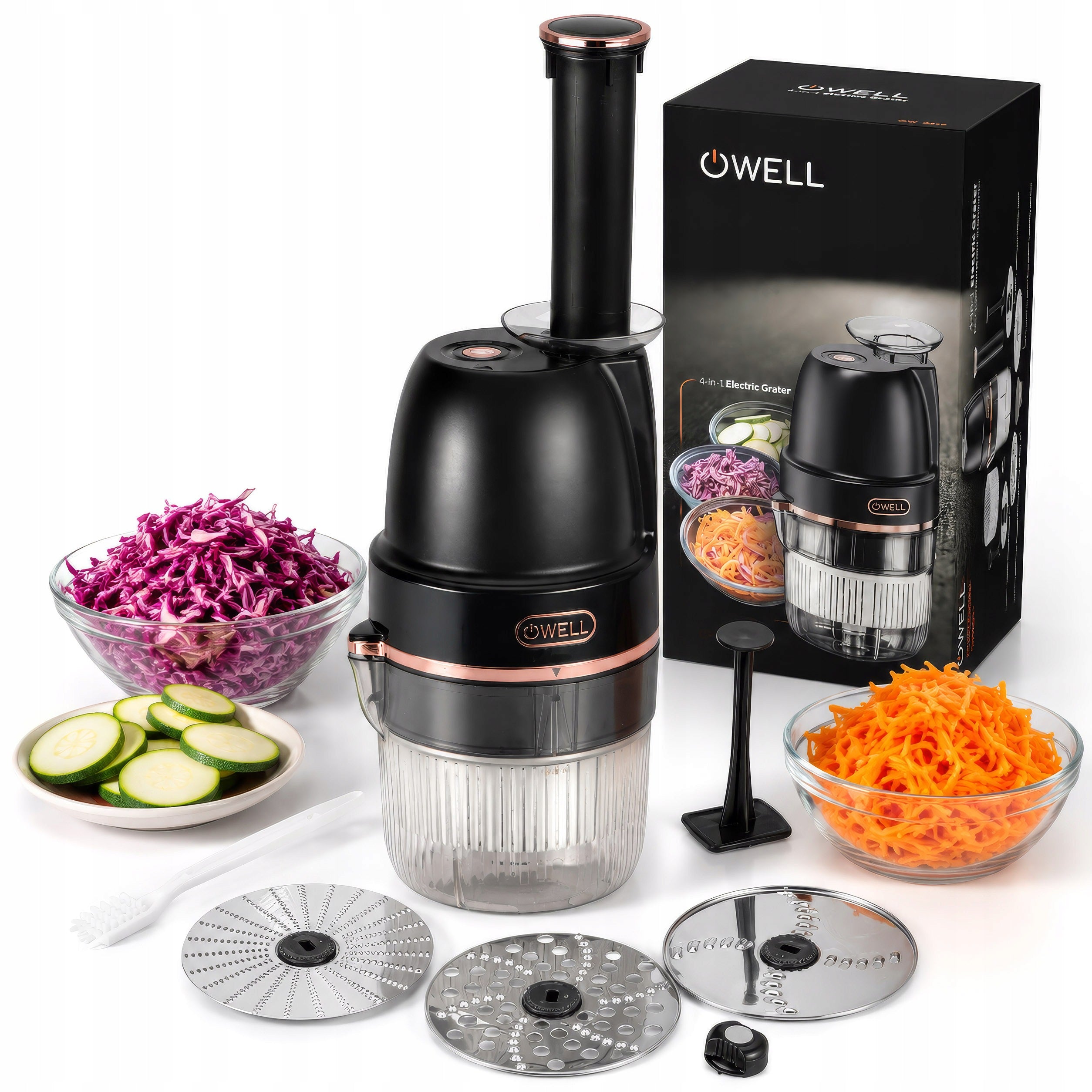 GRATER POTATO FRICTION MACHINE ELECTRIC SLICER 200W STRONG 4in1 Packaging status original