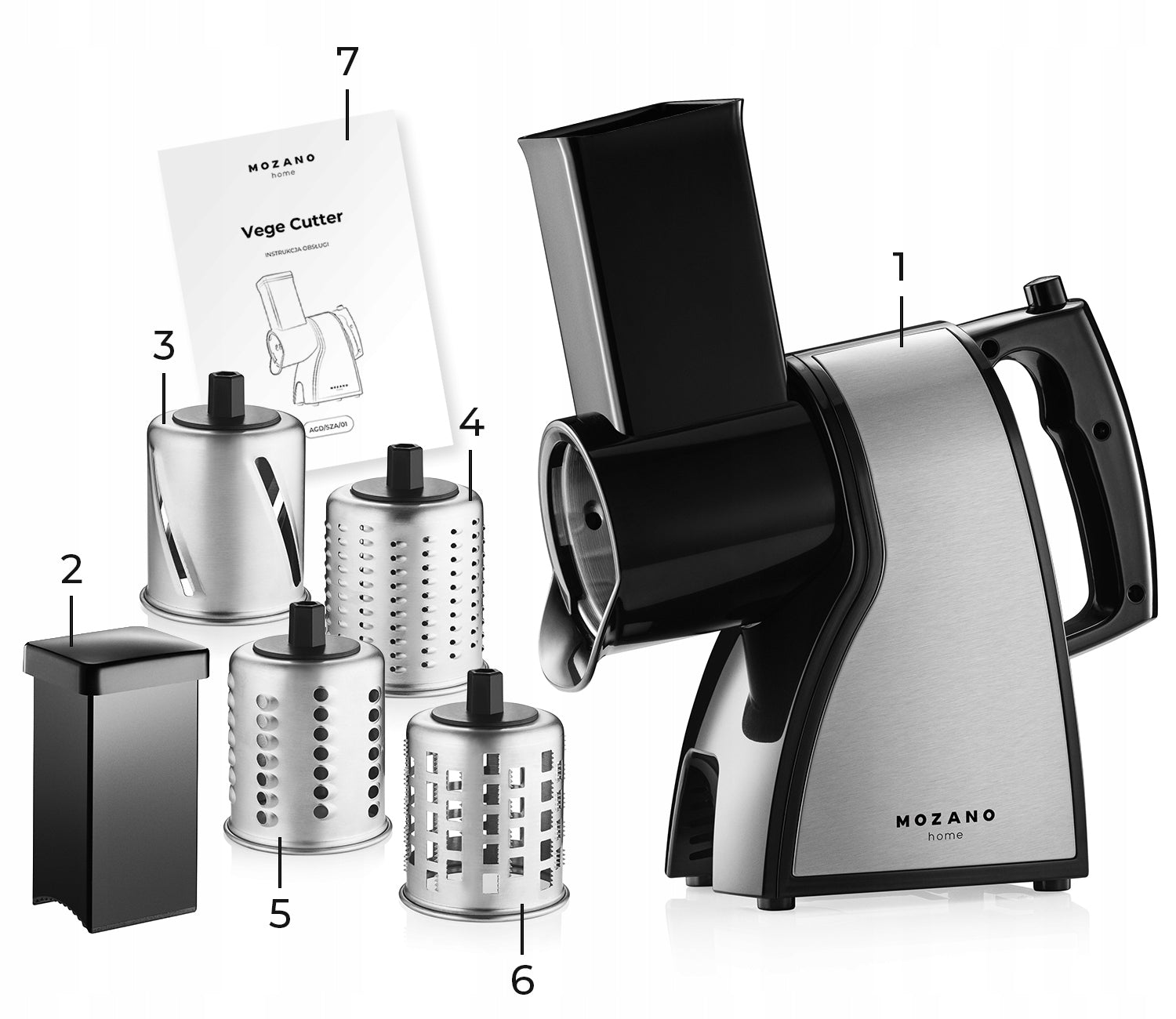 GRATER POTATO FRICTION MACHINE ELECTRIC SLICER 350W STRONG 4in1 Dominant color black