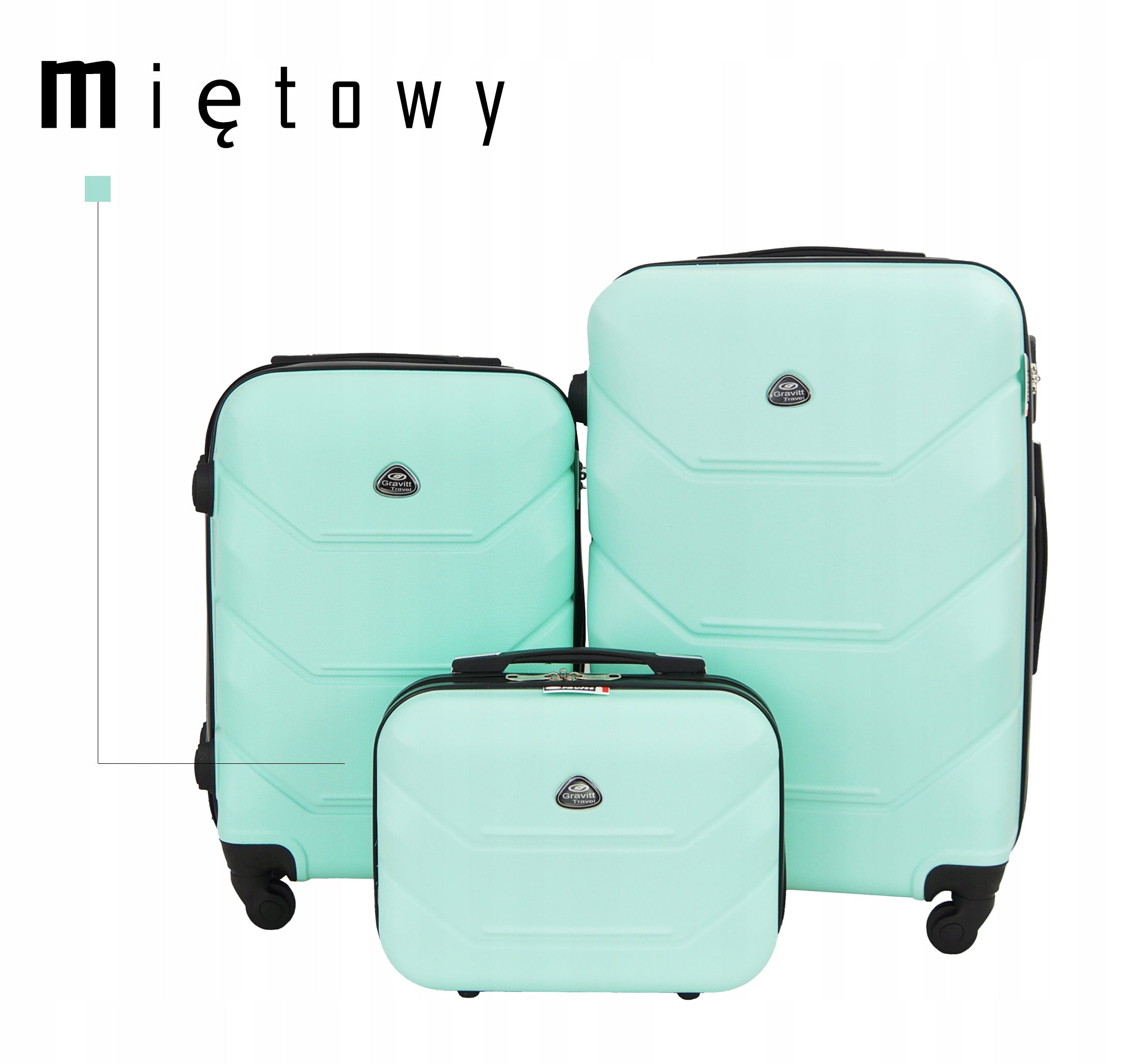 GRAVITT SUITCASE LUGGAGE SMALL SET 3in1 950 Manufacturer code 950/24-20-13/D.GEEN