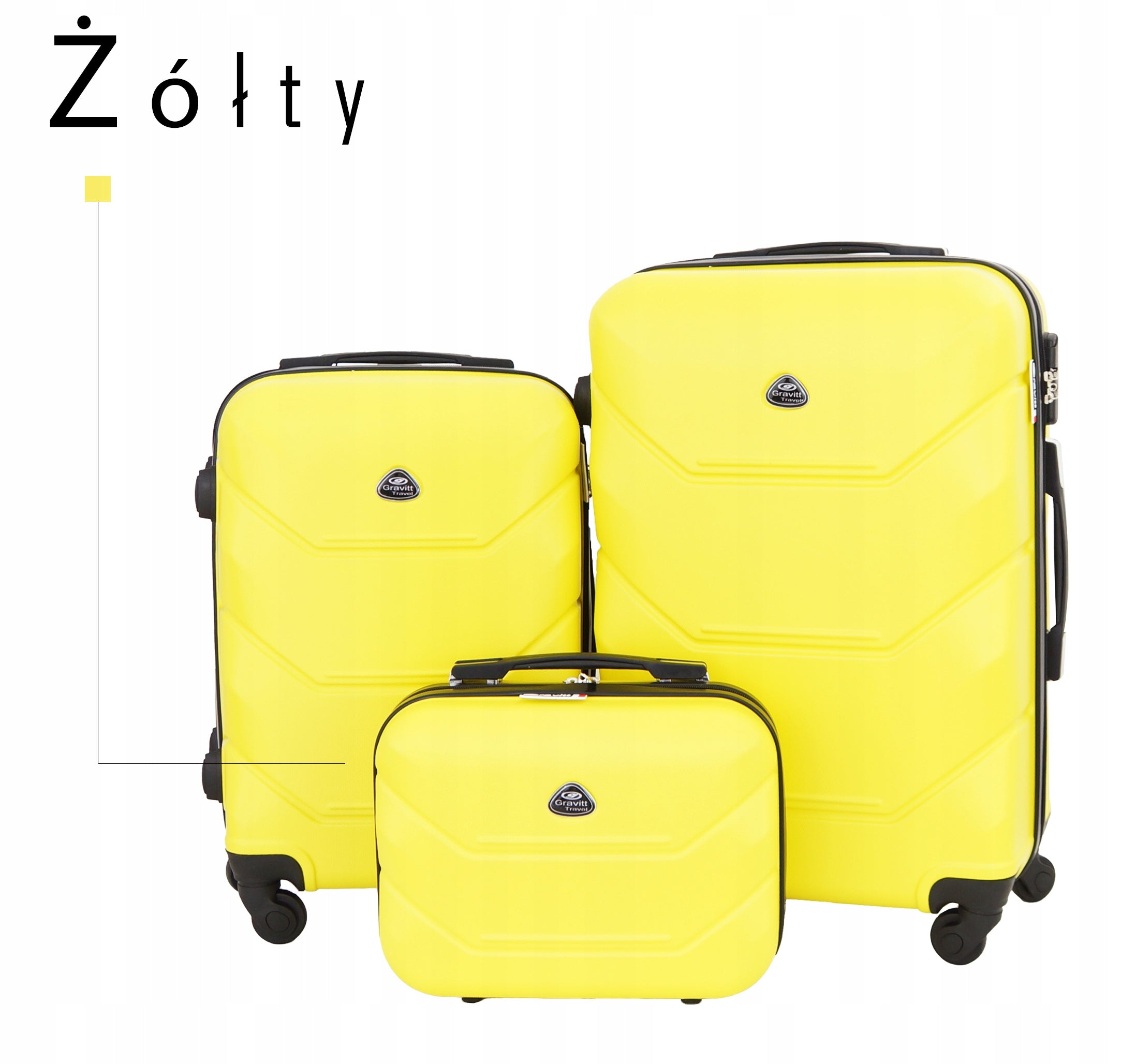 GRAVITT SUITCASE LUGGAGE SMALL SET 3in1 950 Model 950/24-20-13/D.GEEN