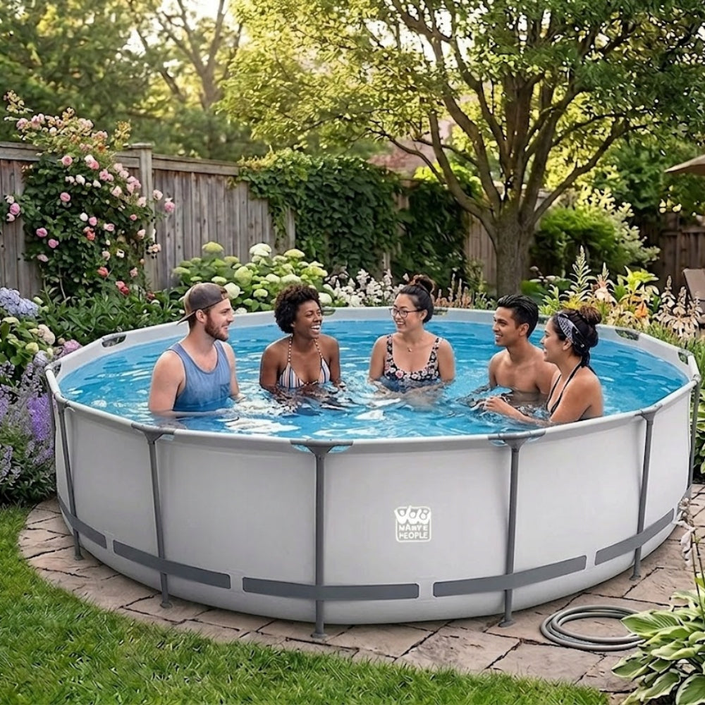 GREAT POOL Happy People GARDEN Framed 540x122cm LADDER PUMP MAT Kind frame