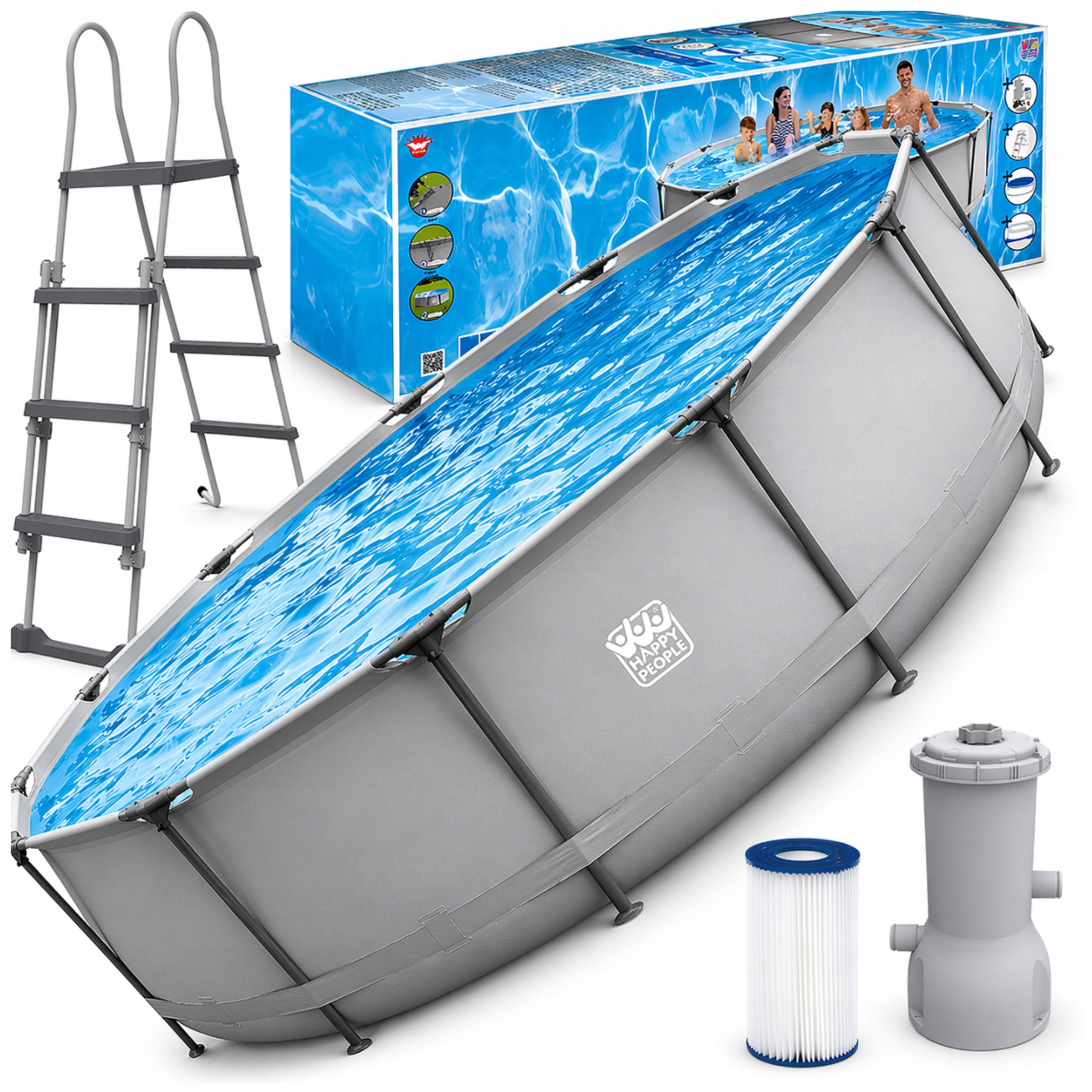 GREAT POOL Happy People GARDEN Framed 540x122cm LADDER PUMP MAT