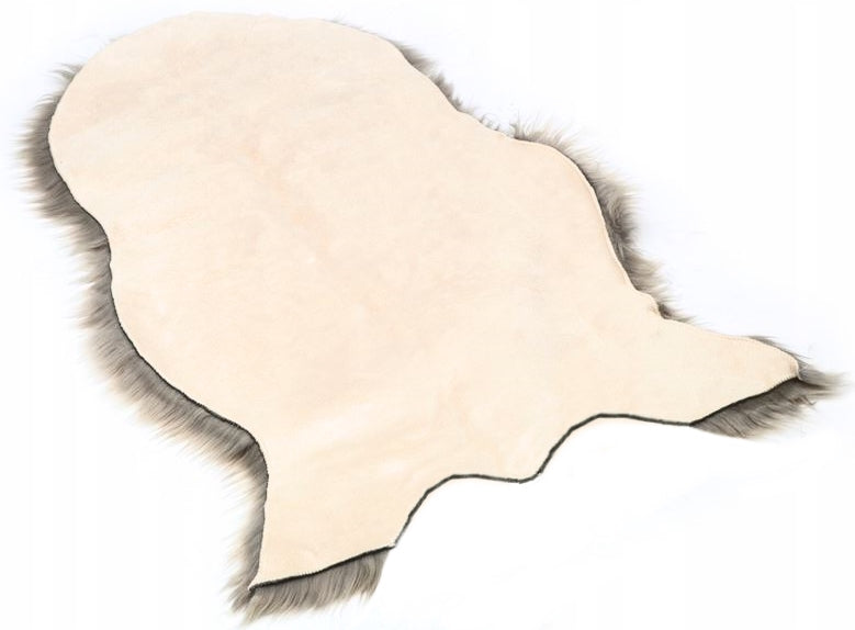 GREY CARPET SHEEP RUG GREY SOFT FAUX LEATHER 90x60 cm Manufacturer code 57837597